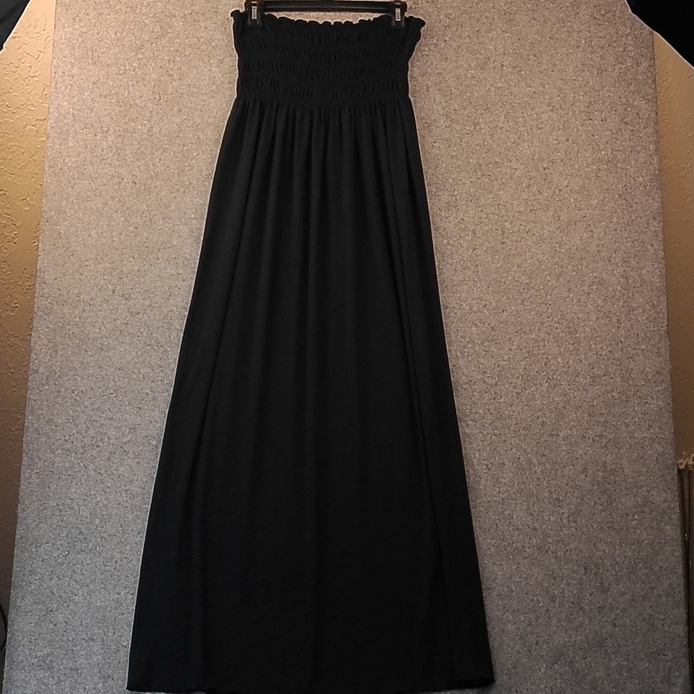 Espresso Womens Black Strapless Smocked Bodice Jersey Knit Maxi Dress Size M